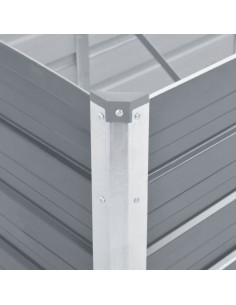 Letto Rialzato da Giardino Acciaio Zincato 240x80x77 cm Grigio