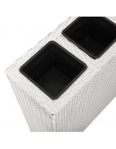 Letto Rialzato da Giardino con 4 Vasi in Polyrattan Bianco