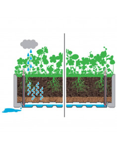 Letto Rialzato da Giardino con Irrigazione Grigio 100x43x33cm