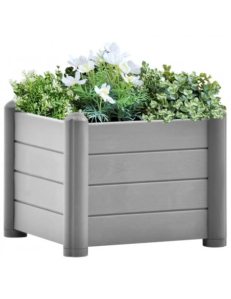 Letto Rialzato da Giardino in PP Grigio Pietra 43x43x35 cm