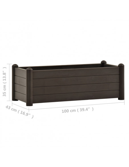 Letto Rialzato da Giardino in PP Moca 100x43x35 cm