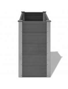 Letto Rialzato da Giardino in WPC 100x50x91 cm Grigio