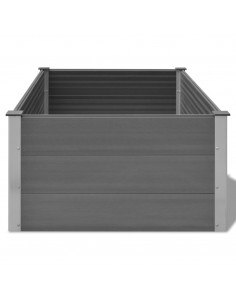 Letto Rialzato da Giardino in WPC 150x100x54 cm Grigio