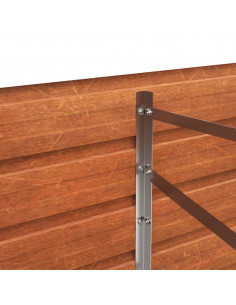 Letto Rialzato da Giardino Ruggine 240x40x77 cm Acciaio Corten