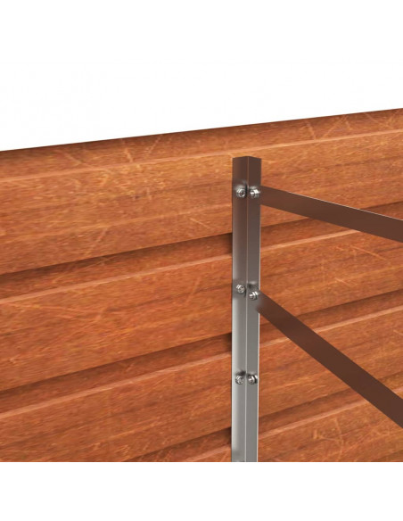 Letto Rialzato da Giardino Ruggine 240x40x77 cm Acciaio Corten