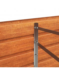 Letto Rialzato da Giardino Ruggine 480x80x45 cm Acciaio Corten