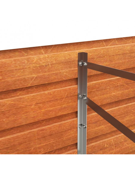 Letto Rialzato da Giardino Ruggine 480x80x45 cm Acciaio Corten