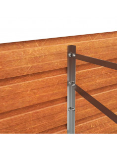 Letto Rialzato da Giardino Ruggine 600x80x45 cm Acciaio Corten