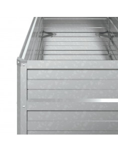 Letto Rialzato Giardino 100x40x45 cm in Acciaio Zincato Argento