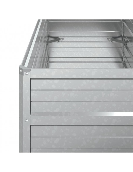 Letto Rialzato Giardino 100x40x45 cm in Acciaio Zincato Argento
