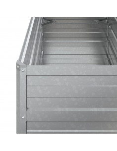 Letto Rialzato Giardino 100x40x77 cm in Acciaio Zincato Argento