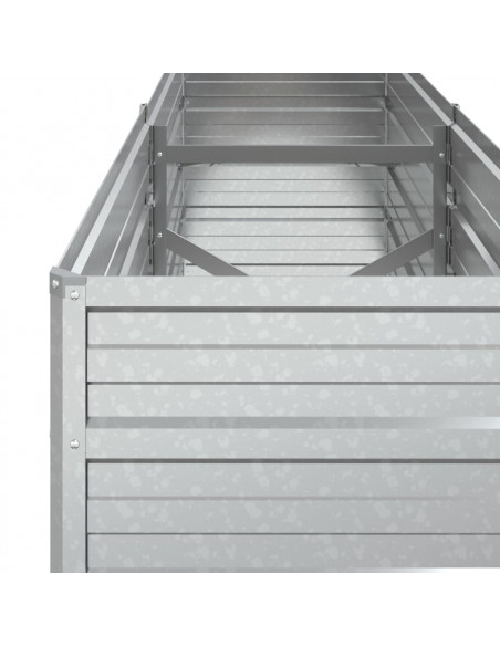 Letto Rialzato Giardino 160x40x45 cm in Acciaio Zincato Argento