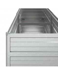 Letto Rialzato Giardino 160x40x77 cm in Acciaio Zincato Argento