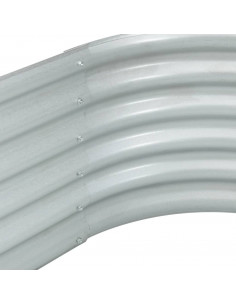 Letto Rialzato Giardino 160x80x44 cm in Acciaio Zincato Argento