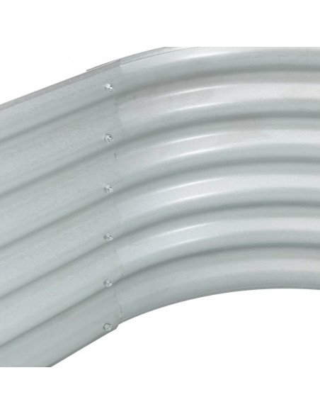 Letto Rialzato Giardino 160x80x44 cm in Acciaio Zincato Argento