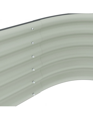 Letto Rialzato Giardino 160x80x44 cm in Acciaio Zincato Grigio
