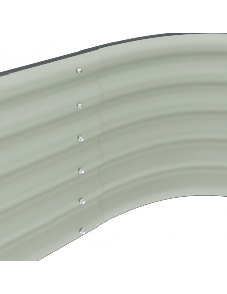 Letto Rialzato Giardino 160x80x44 cm in Acciaio Zincato Grigio