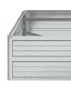 Letto Rialzato Giardino 160x80x45 cm in Acciaio Zincato Argento