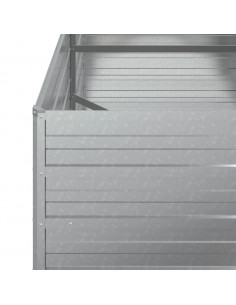 Letto Rialzato Giardino 160x80x77 cm in Acciaio Zincato Argento