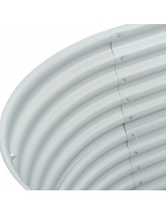 Letto Rialzato Giardino 160x80x81 cm in Acciaio Zincato Argento