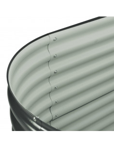 Letto Rialzato Giardino 160x80x81 cm in Acciaio Zincato Grigio