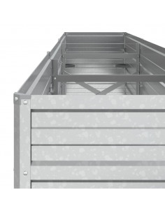 Letto Rialzato Giardino 240x40x45 cm in Acciaio Zincato Argento