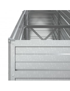 Letto Rialzato Giardino 240x40x77 cm in Acciaio Zincato Argento