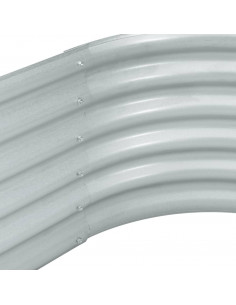 Letto Rialzato Giardino 240x80x44 cm in Acciaio Zincato Argento