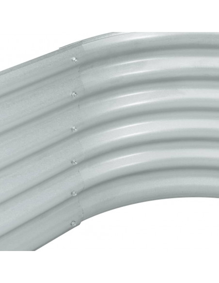 Letto Rialzato Giardino 240x80x44 cm in Acciaio Zincato Argento