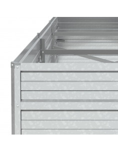 Letto Rialzato Giardino 240x80x45 cm in Acciaio Zincato Argento