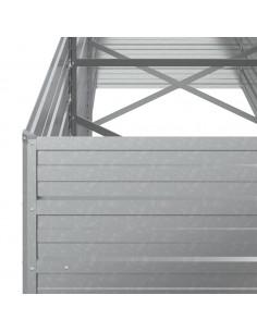 Letto Rialzato Giardino 240x80x77 cm in Acciaio Zincato Argento