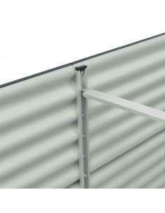 Letto Rialzato Giardino 240x80x81 cm in Acciaio Zincato Grigio