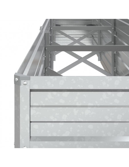Letto Rialzato Giardino 320x40x45 cm in Acciaio Zincato Argento