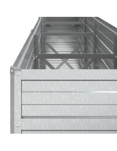 Letto Rialzato Giardino 320x40x77 cm in Acciaio Zincato Argento