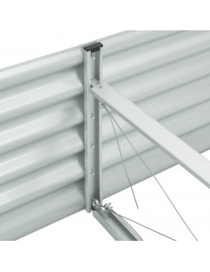 Letto Rialzato Giardino 320x80x44 cm in Acciaio Zincato Argento