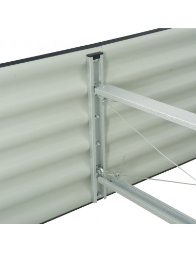 Letto Rialzato Giardino 320x80x44 cm in Acciaio Zincato Grigio