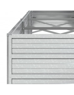 Letto Rialzato Giardino 320x80x45 cm in Acciaio Zincato Argento