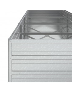 Letto Rialzato Giardino 320x80x77 cm in Acciaio Zincato Argento