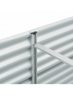 Letto Rialzato Giardino 320x80x81 cm in Acciaio Zincato Argento