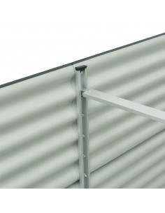 Letto Rialzato Giardino 320x80x81 cm in Acciaio Zincato Grigio