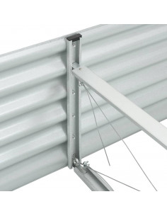 Letto Rialzato Giardino 400x80x44 cm in Acciaio Zincato Argento