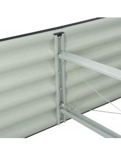 Letto Rialzato Giardino 400x80x44 cm in Acciaio Zincato Grigio