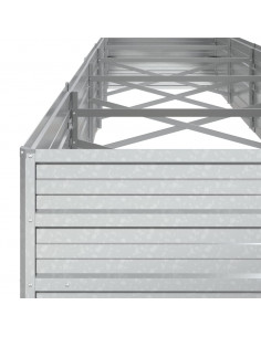 Letto Rialzato Giardino 400x80x45 cm in Acciaio Zincato Argento