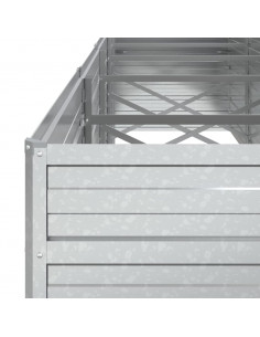 Letto Rialzato Giardino 400x80x77 cm in Acciaio Zincato Argento