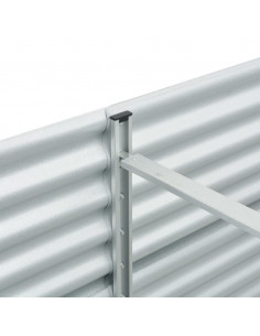 Letto Rialzato Giardino 400x80x81 cm in Acciaio Zincato Argento