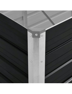 Letto Rialzato Giardino Antracite 160x40x45 cm Acciaio Zincato