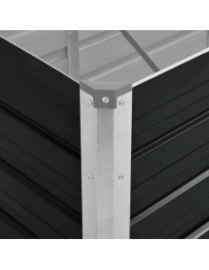 Letto Rialzato Giardino Antracite 240x80x45 cm Acciaio Zincato