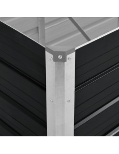 Letto Rialzato Giardino Antracite 320x80x45 cm Acciaio Zincato