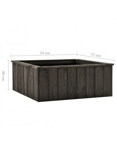 Letto Rialzato Giardino Grigio Scuro 74x77x30cm Pino Massello