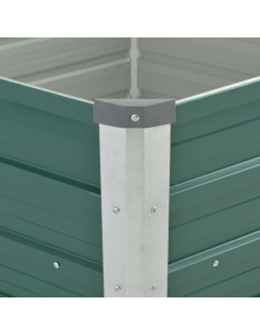 Letto Rialzato Giardino in Acciaio Zincato 129x129x77 cm Verde